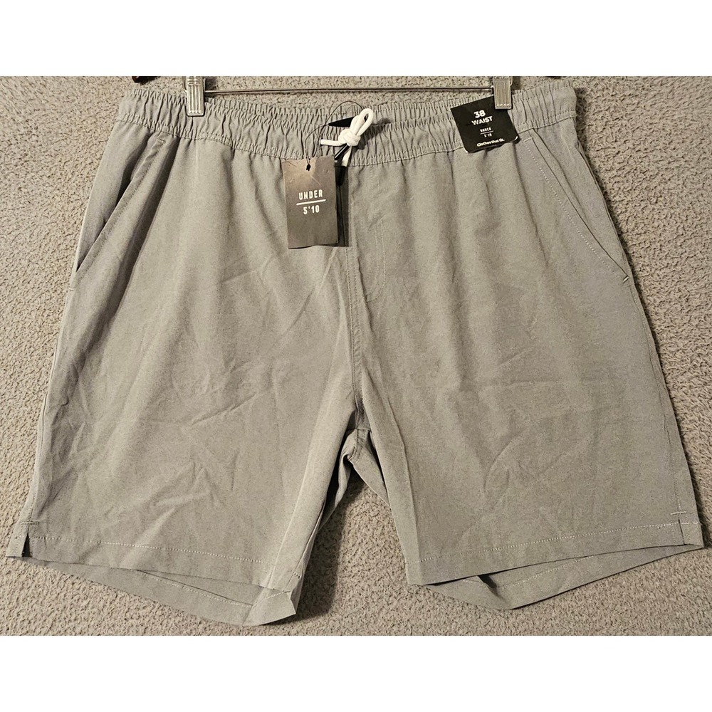 Under 5'10 Mens Swim Shorts Gray Size 38 Waist NWT Trunks Short Inseam